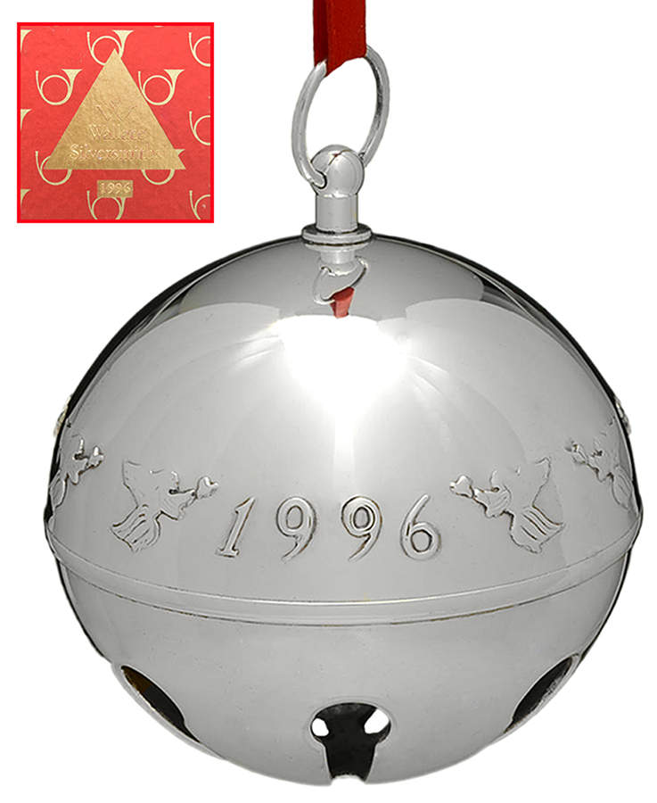Sleigh Bell-Silverplate Ornament Angels - Boxed by Wallace Silver-1
