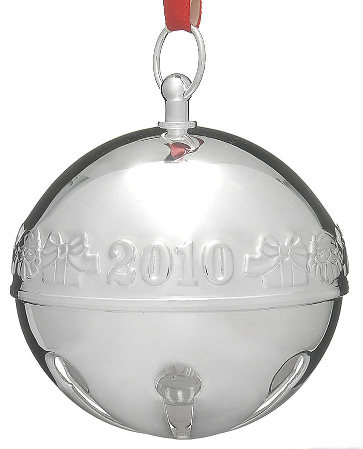 Sleigh Bell-Silverplate Ornament Presents And Santas - No Box by Wallace Silver-1