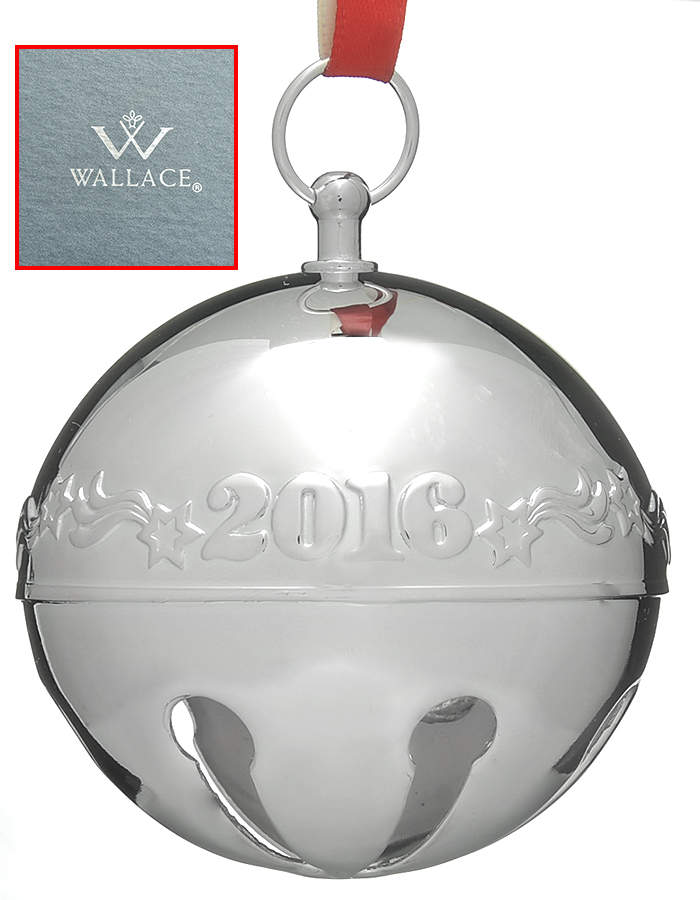 Sleigh Bell-Silverplate Ornament Stars & Ribbons - Boxed by Wallace Silver-1