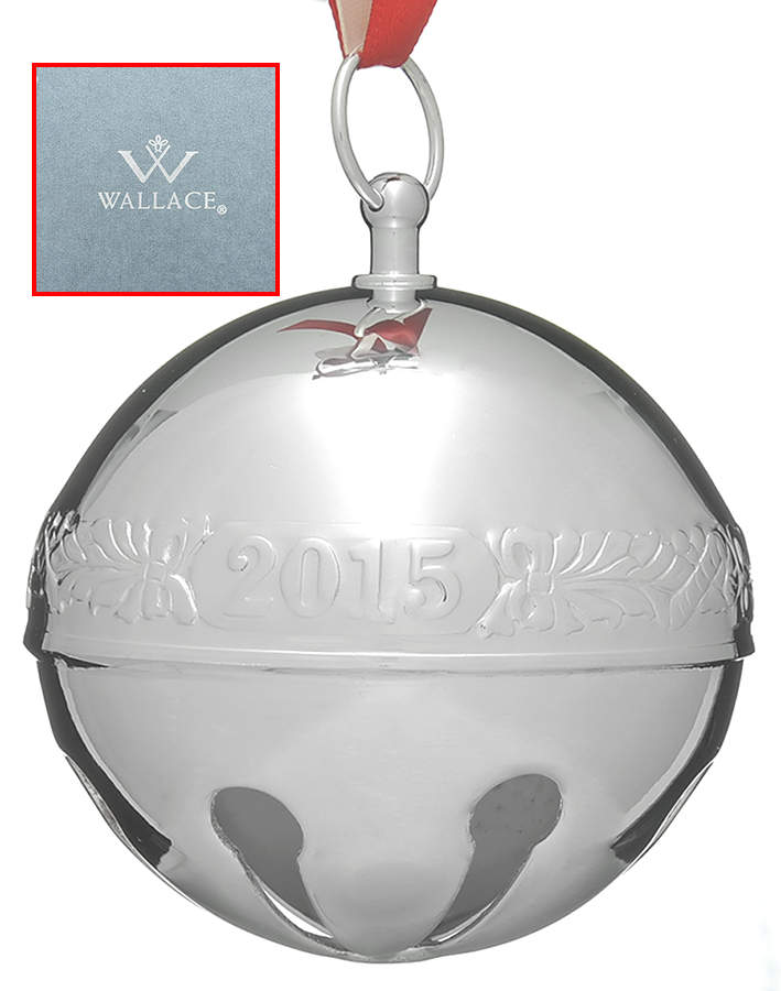 Sleigh Bell-Silverplate Ornament Candy Canes & Mistletoe - Boxed by Wallace Silver-1