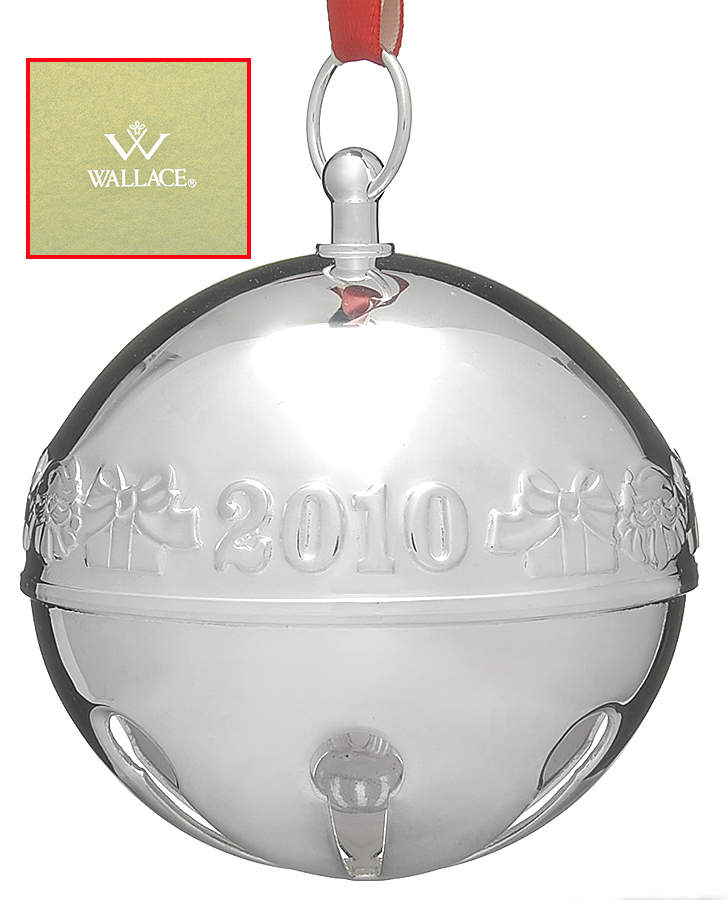 Sleigh Bell-Silverplate Ornament Presents And Santas - Boxed by Wallace Silver-1