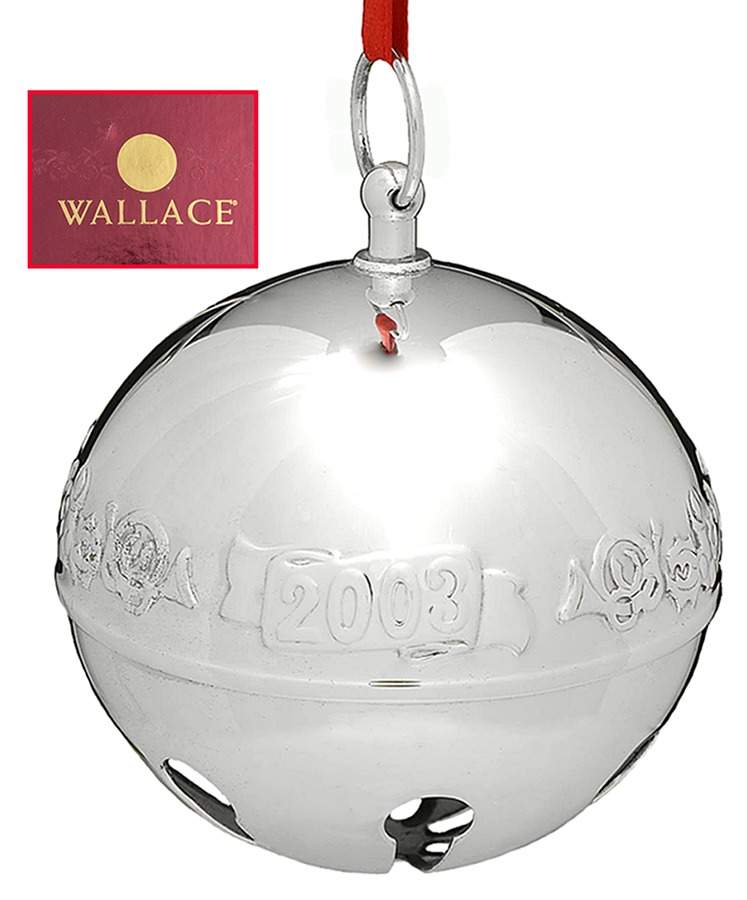 Sleigh Bell-Silverplate Ornament French Horns & Holly Candles - Boxed by Wallace Silver-1