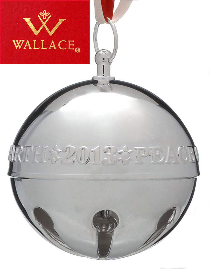 Sleigh Bell-Silverplate Ornament Peace On Earth - Boxed by Wallace Silver-1