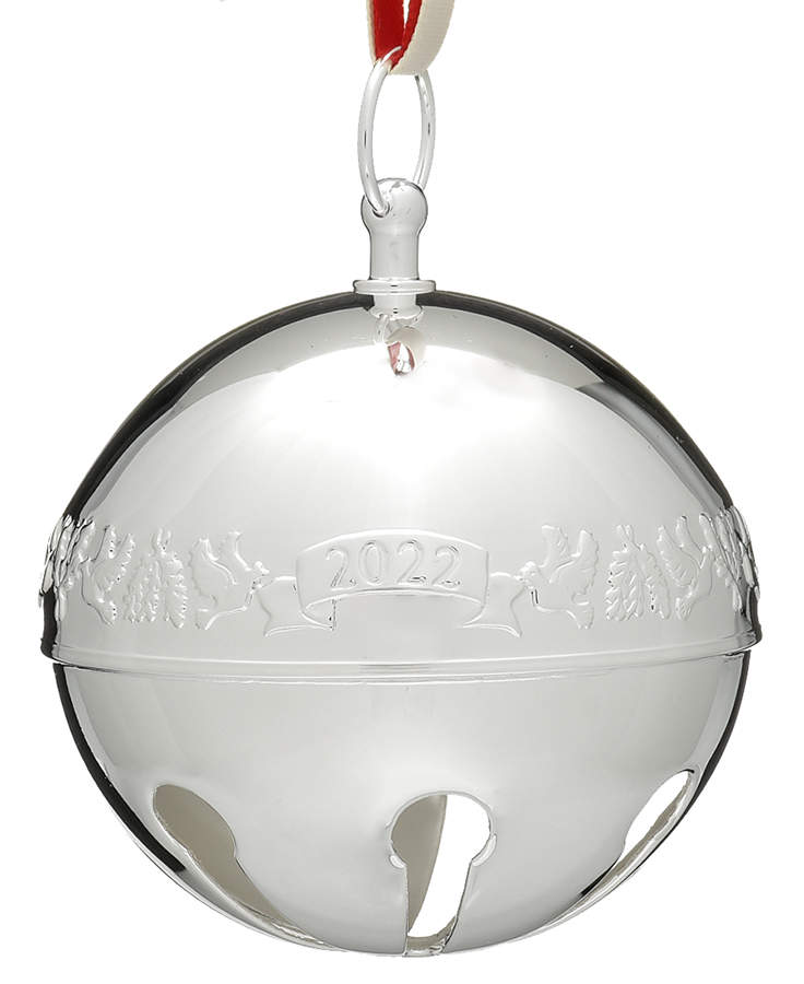 Sleigh Bell-Silverplate Ornament 2022 Doves And Holly - No Box by Wallace Silver-1