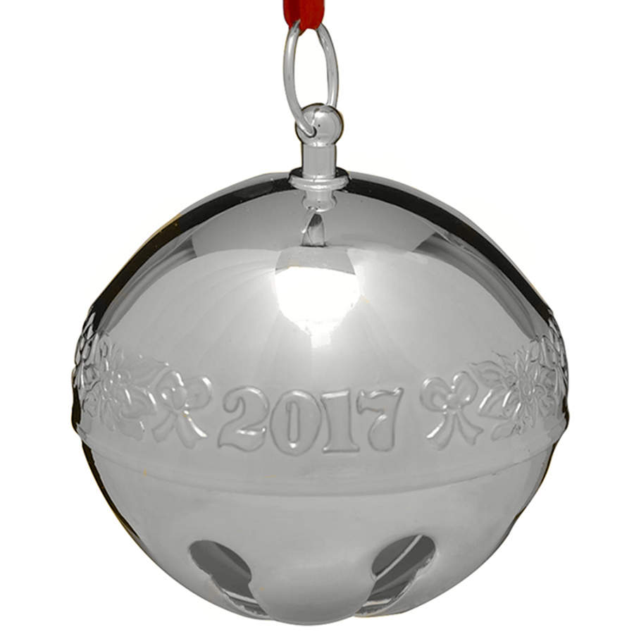 Sleigh Bell-Silverplate Ornament Ribbons & Flowers - No Box by Wallace Silver-1