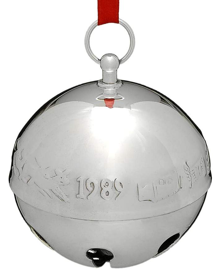 Sleigh Bell-Silverplate Ornament Magical Santa & Reindeer - No Box by Wallace Silver-1