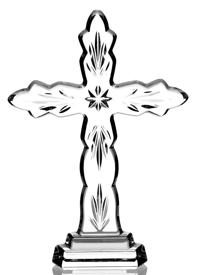 Waterford Crystal Figurine Religious-Cross-Scalloped Edges - No Box by Waterford Crystal-1