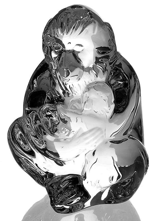 Waterford Crystal Figurine Gorilla With Baby - No Box by Waterford Crystal-1