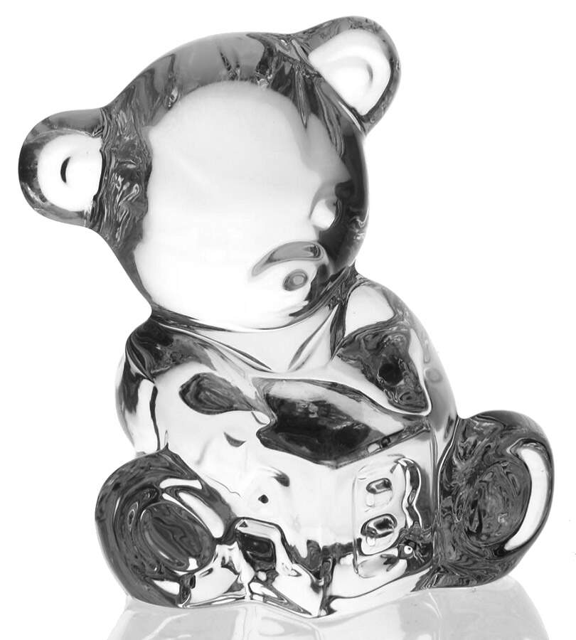 Waterford Crystal Figurine Baby Bear & Block - No Box by Waterford Crystal-1
