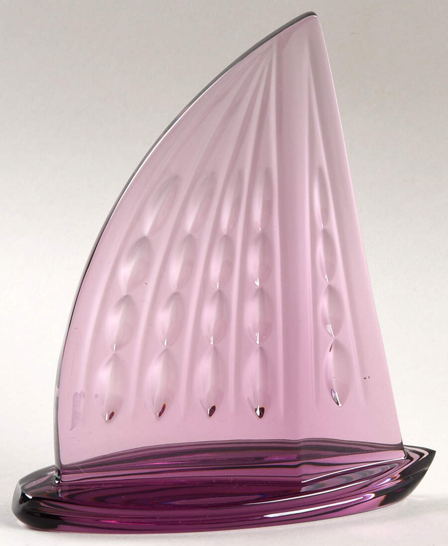 Waterford Crystal Figurine Sailboat-Amethyst - No Box by Waterford Crystal-1