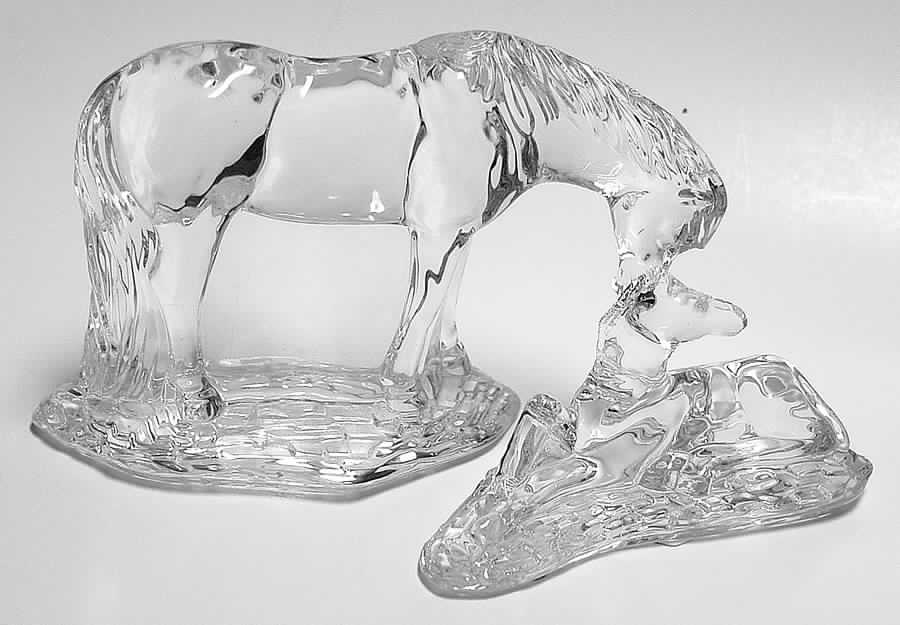 Waterford Crystal Figurine Mare/Mother & Foal Horse - No Box by Waterford Crystal-1