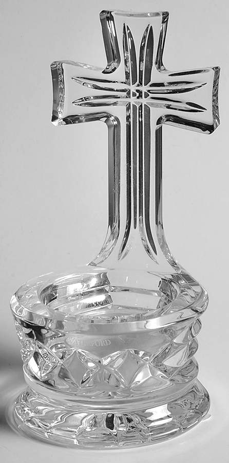 Waterford Crystal Figurine Cross Votive-Holy Water Font - Boxed by Waterford Crystal-1