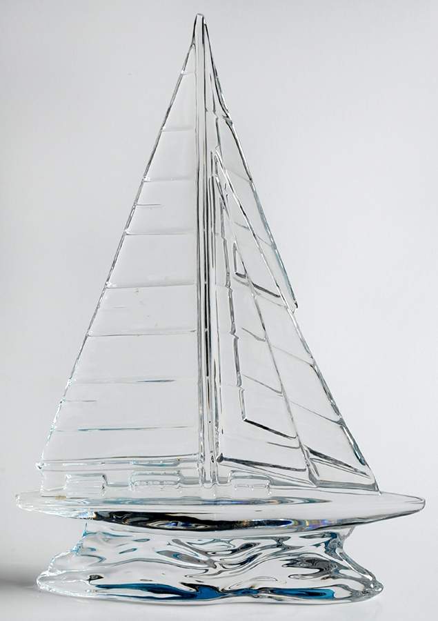 Waterford Crystal Figurine Sailboat Blue - Boxed by Waterford Crystal-1