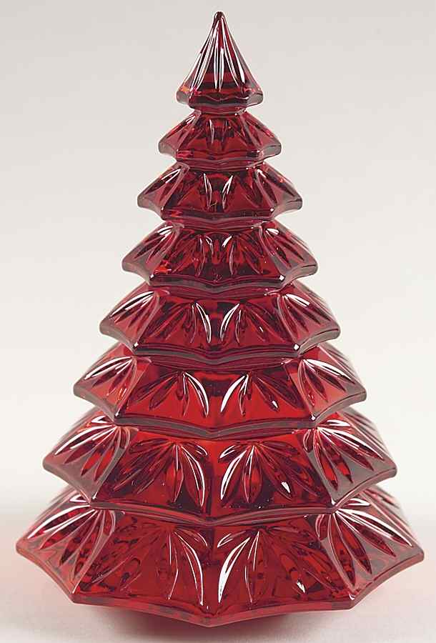 Waterford Crystal Figurine Christmas Tree-Red - Solid - Boxed by Waterford Crystal-1