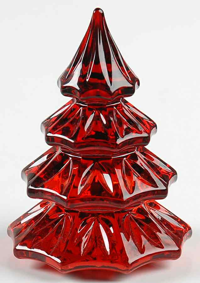 Waterford Crystal Figurine Christmas Tree-Red-Small - No Box by Waterford Crystal-1