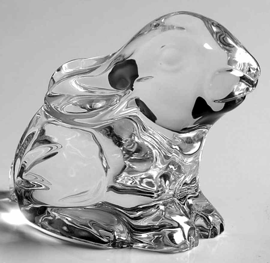 Waterford Crystal Figurine Easter Bunny-Sitting Ears Down - No Box by Waterford Crystal-1