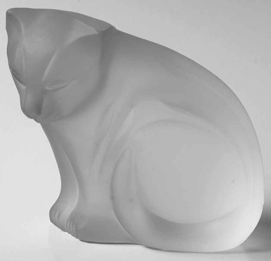 Waterford Crystal Figurine Cat Looking Down-Frosted - No Box by Waterford Crystal-1