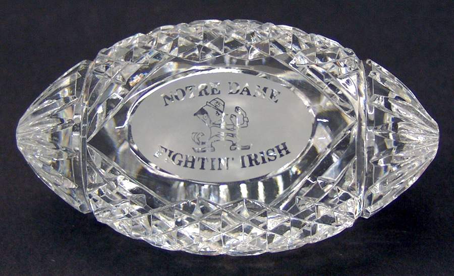 Waterford Crystal Paperweight Football-Notre Dame-Leprechaun - Boxed by Waterford Crystal-1