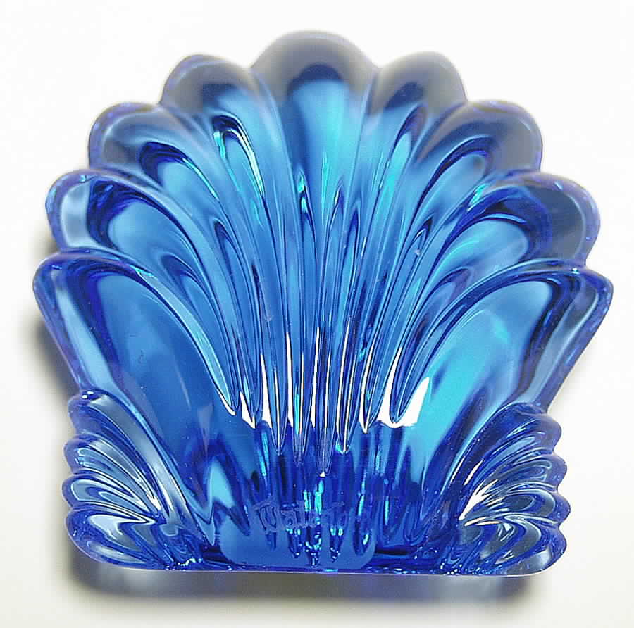 Waterford Crystal Paperweight Blue Scallop-Hand Cooler - No Box by Waterford Crystal-1