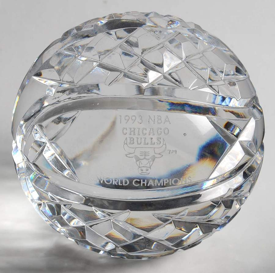 Waterford Crystal Paperweight 1993 Chicago Bulls Champions-Basketball - No Box by Waterford Crystal-1