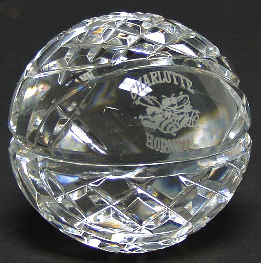 Waterford Crystal Paperweight Basketball-Charlotte Hornets - Boxed by Waterford Crystal-1