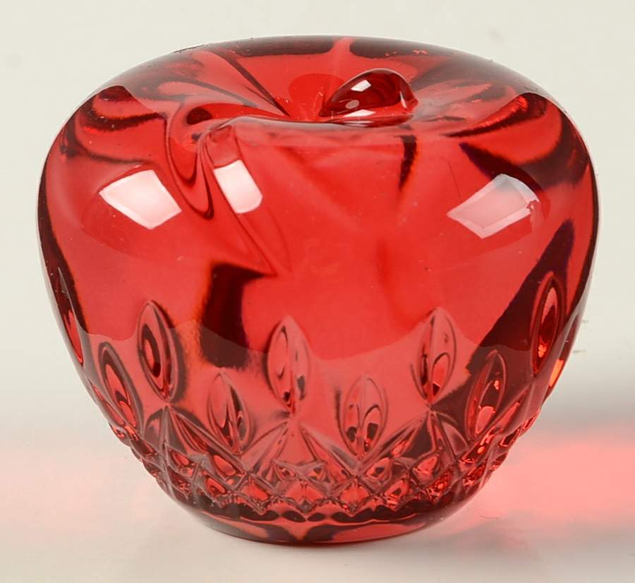 Waterford Crystal Paperweight Apple - Red - No Box by Waterford Crystal-1