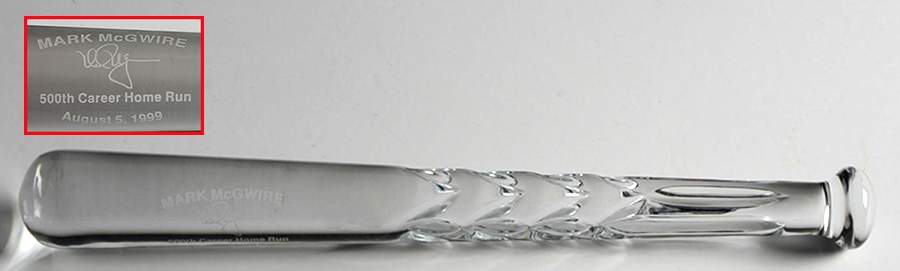 Waterford Crystal Paperweight Mark McGwire 500 Home Runs-Bat - No Box by Waterford Crystal-1