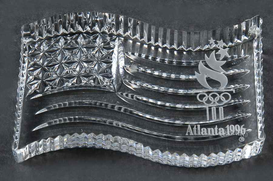 Waterford Crystal Paperweight American Flag-Atlanta 1996 Olympics - Boxed by Waterford Crystal-1