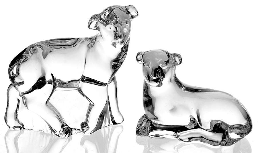 Waterford Nativity Figurines Sheep-2pc Boxed Set - Boxed by Waterford Crystal-1