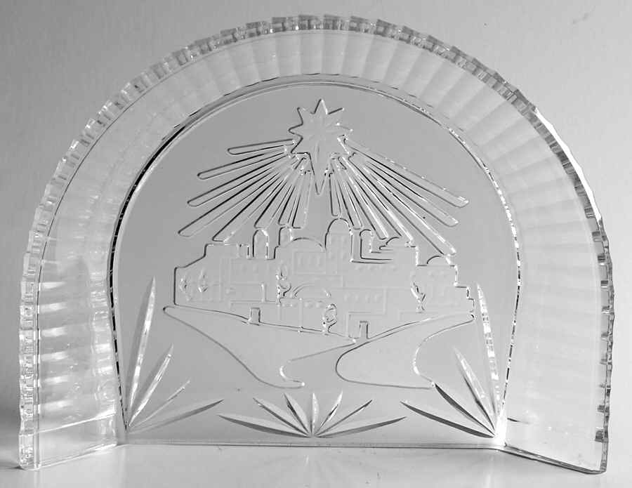 Waterford Nativity Figurines Bethlehem Back Drop W/O Base - No Box by Waterford Crystal-1