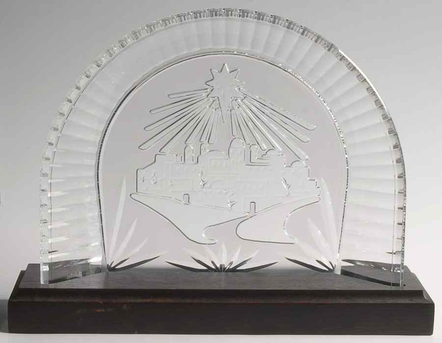 Waterford Nativity Figurines Bethlehem Back Drop With Base - Boxed by Waterford Crystal-1