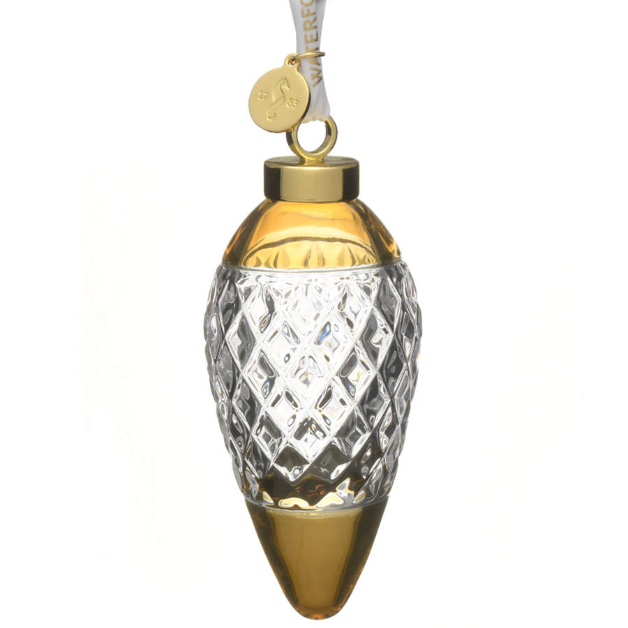 Waterford Christmas Ornament Hope Drop Bauble Amber - Boxed by Waterford Crystal-1