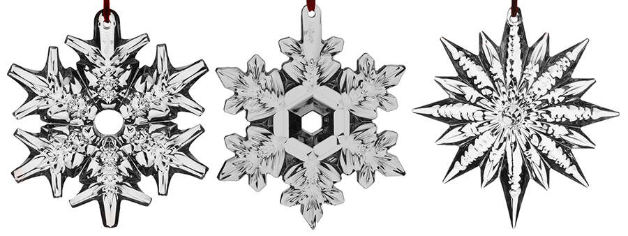 Waterford Christmas Ornament Snowflake Set Of 3 - No Box 233 by Waterford Crystal-1