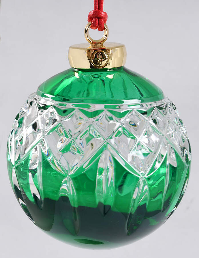 Waterford Christmas Ornament Lismore Bauble- Green - Boxed by Waterford Crystal-1