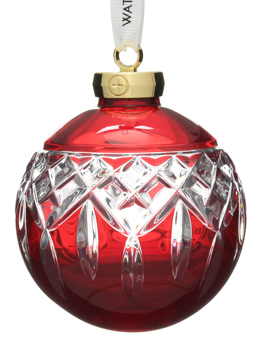 Waterford Christmas Ornament Lismore Bauble- Red - No Box by Waterford Crystal-1