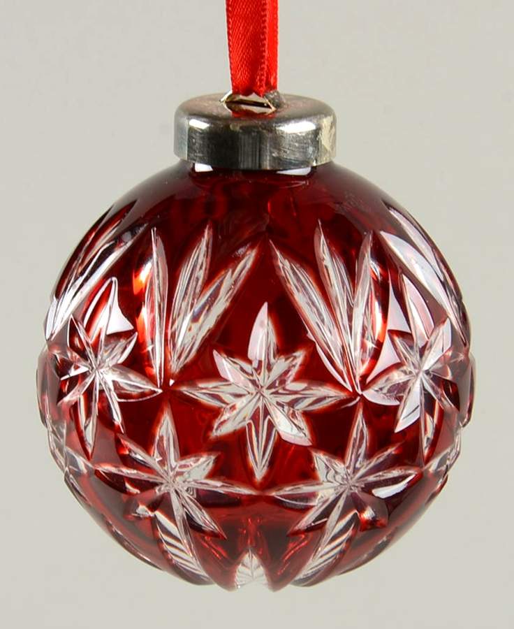 Cased Crystal Ball Collection Cased Ruby Crystal Ball - With Box by Waterford Crystal-1