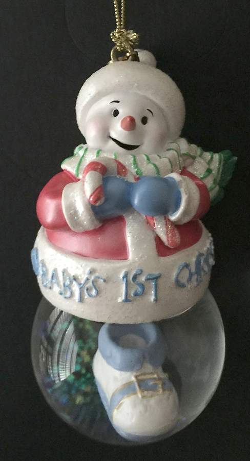 Waterford Christmas Ornament Snowman Baby's 1st-Boy - Boxed by Waterford Crystal-1