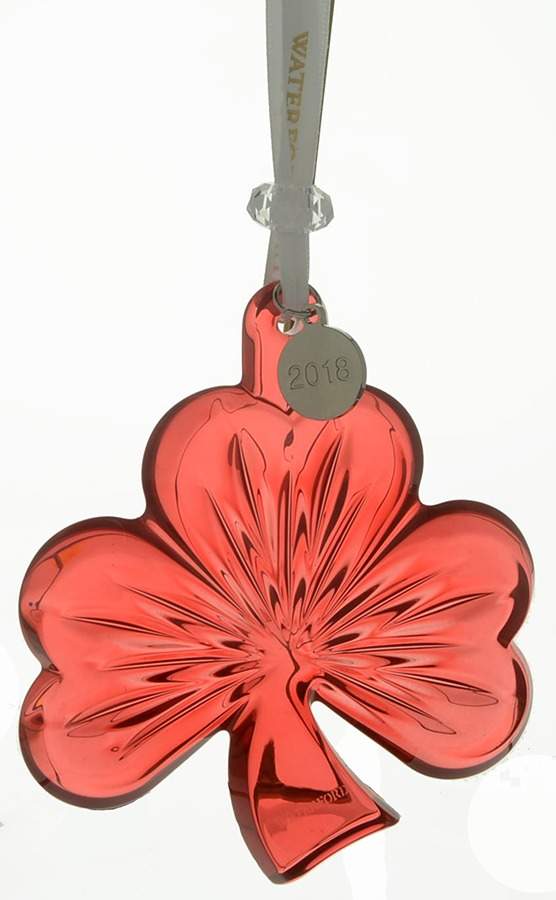 Annual Shamrock Ornament Shamrock - Red - Boxed by Waterford Crystal-1
