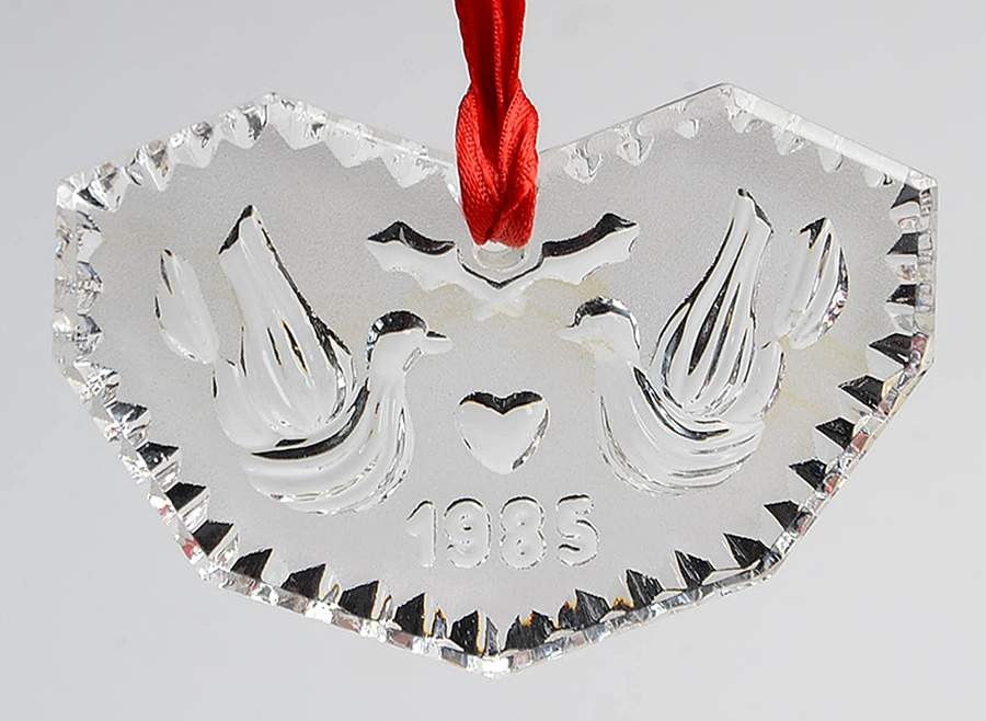 Crystal-Annual Ornament 2 Turtledoves - No Box by Waterford Crystal-1