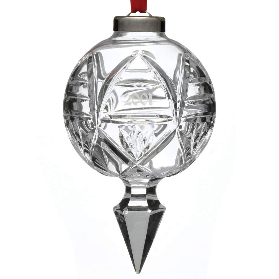 Annual Crystal Ball Ornament 2001 - Boxed by Waterford Crystal-1