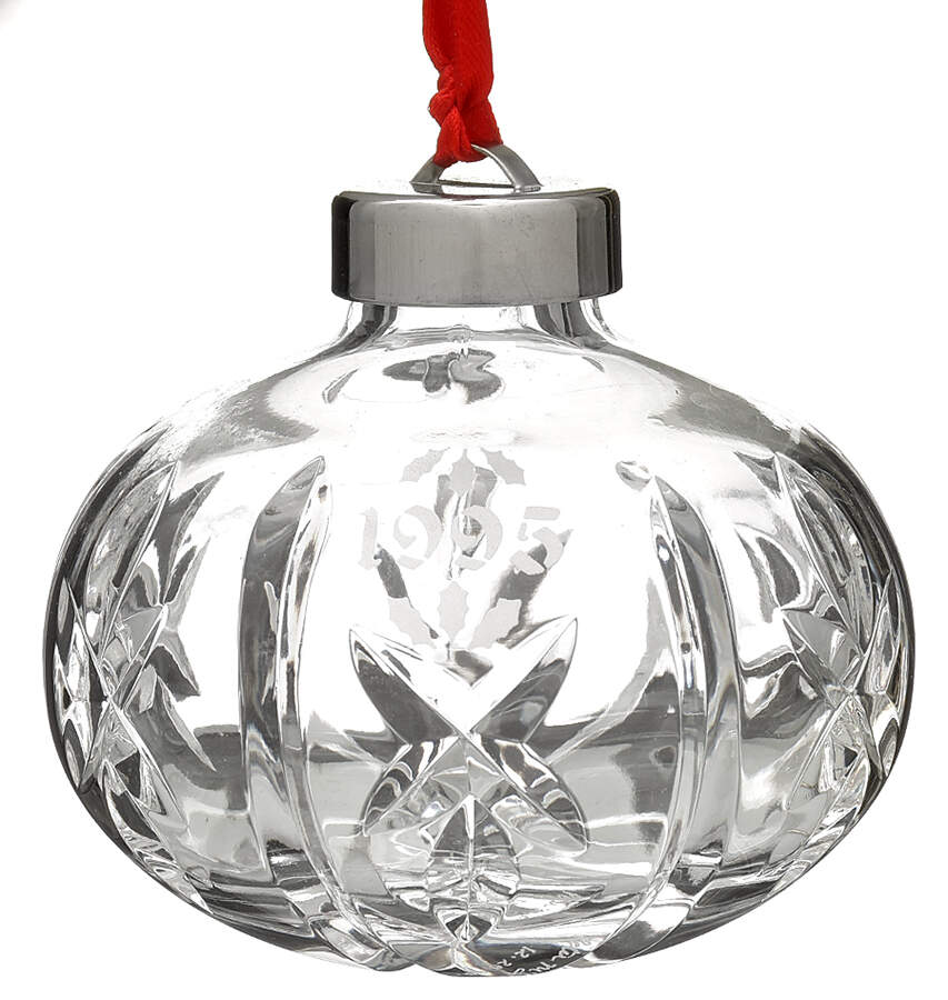 Annual Crystal Ball Ornament 1995 - Boxed by Waterford Crystal-1