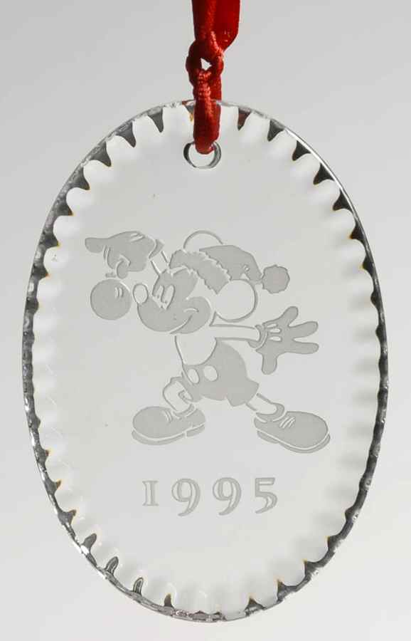 Disney Mickey Holding Ornament - No Box by Waterford Crystal-1