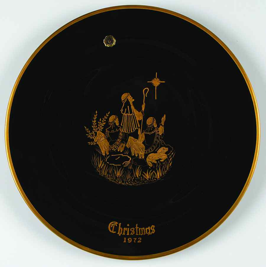 Crystal Christmas Plates Holy Birth - With Box by Westmoreland-1