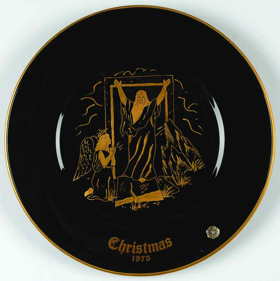 Crystal Christmas Plates Christ Is Risen - Boxed by Westmoreland-1