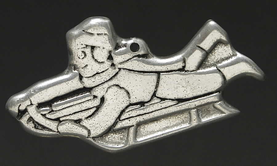 Wilton Armetale Christmas Ornament Sledding Child - No Box by Wilton Armetale-1