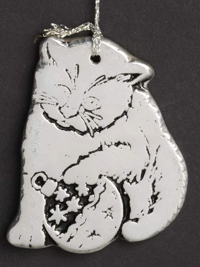 Wilton Armetale Christmas Ornament Cat And Ornament - No Box by Wilton Armetale-1