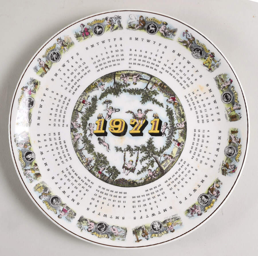 Calendar Plate Victorian Almanac - With Box by Wedgwood-1