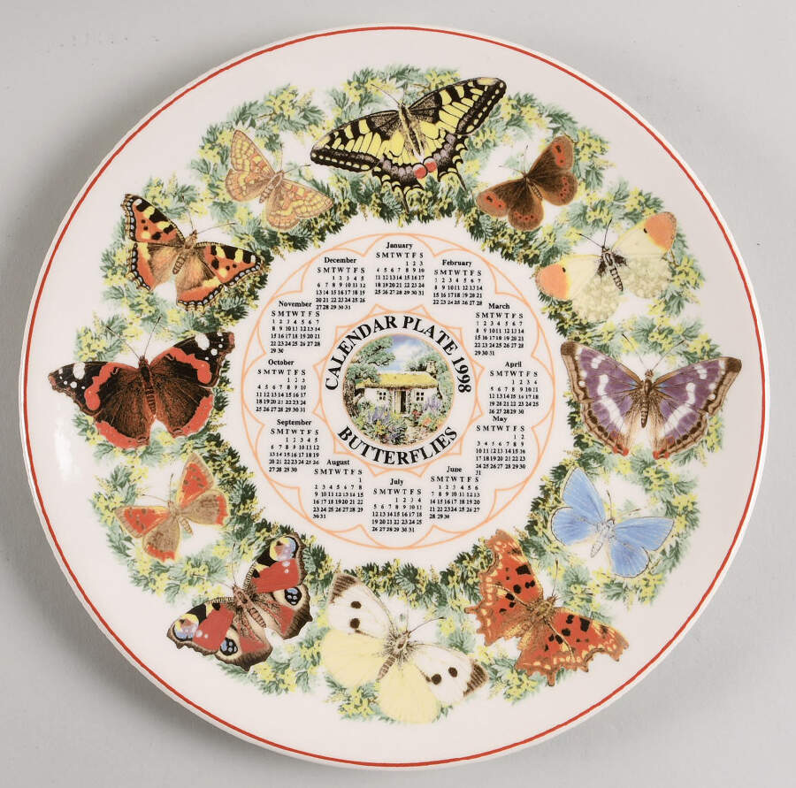 Calendar Plate Butterflies - Boxed by Wedgwood-1