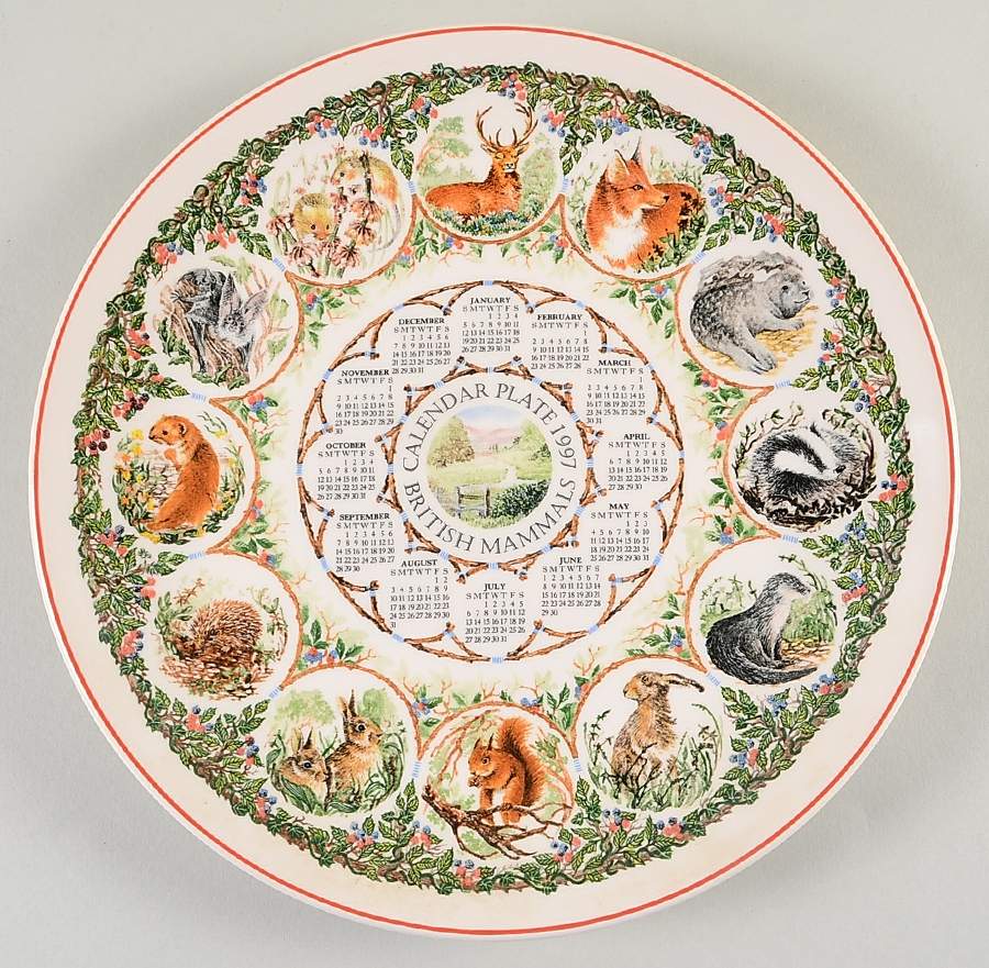 Calendar Plate British Mammals - Boxed by Wedgwood-1