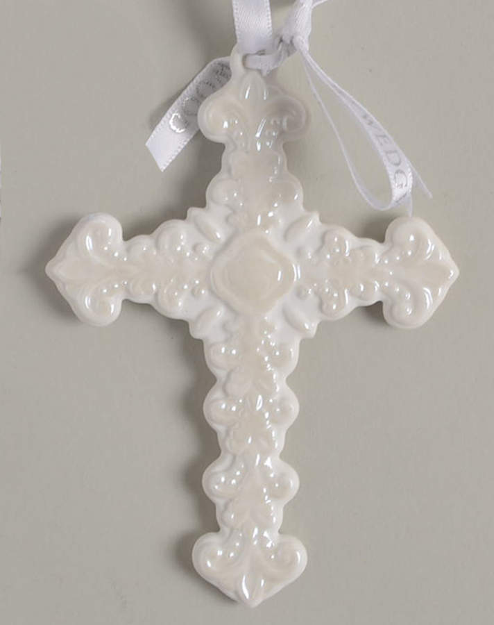 Wedgwood Christmas Ornament White Opalescent Cross - Boxed by Wedgwood-1